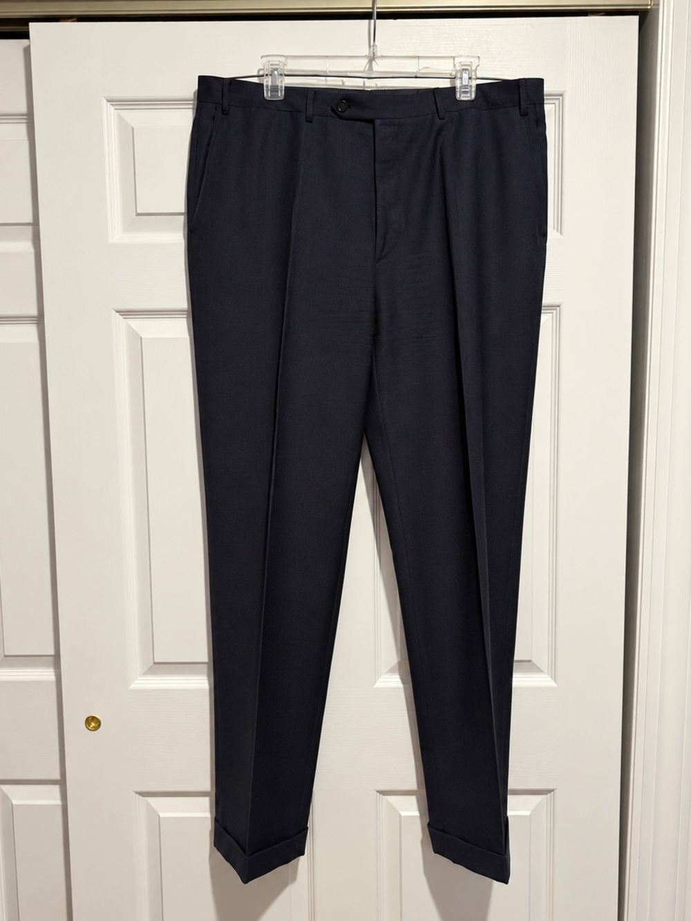 Canali 1934 Italy Men’s 2-Piece Suit Check Navy Blue 100% Wool Size 46R / 40x32 - Picture 4 of 12